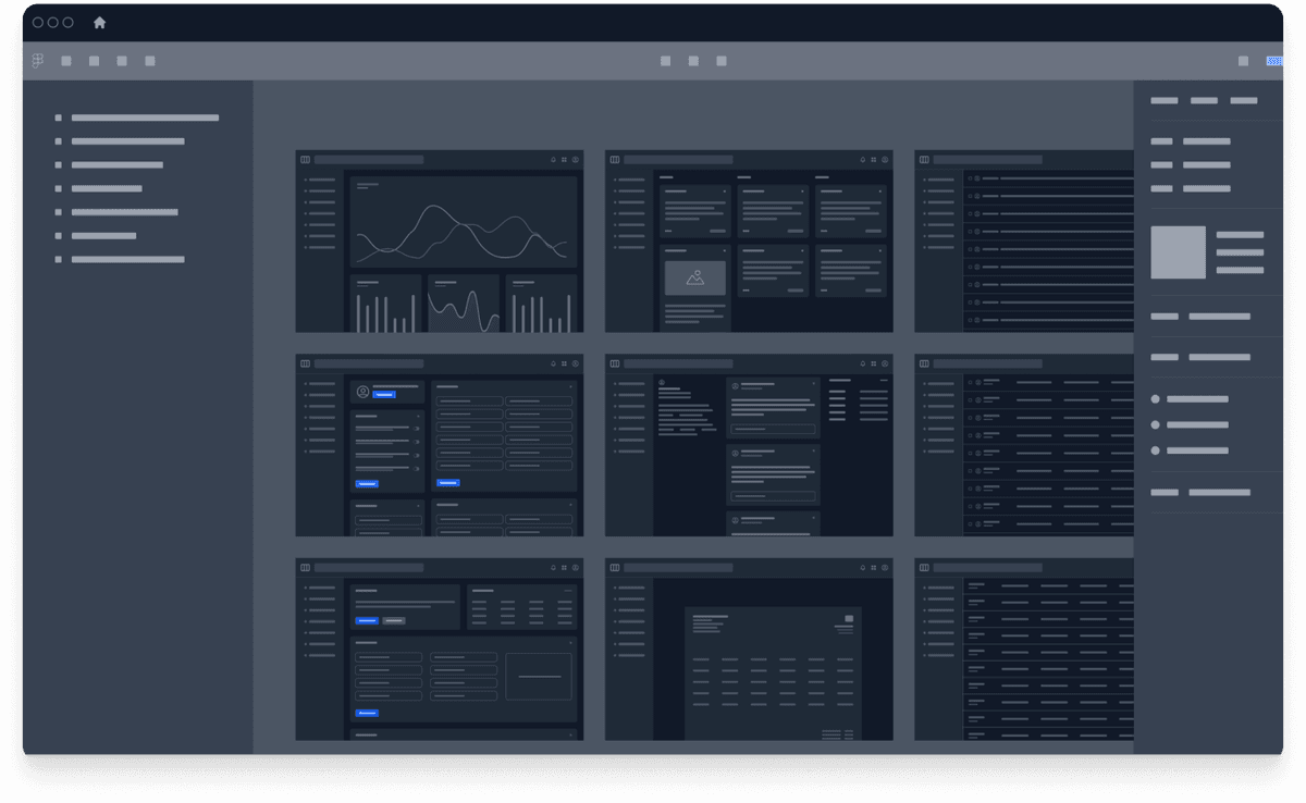 Flowbite Figma Design System mockup (dark mode)